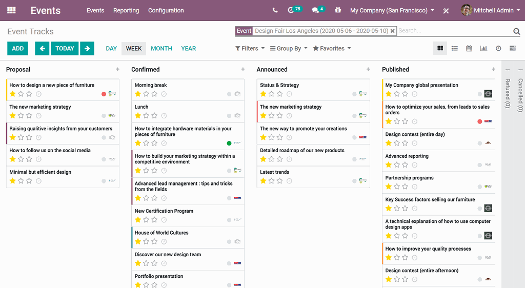 Organize calendars & manage speakers