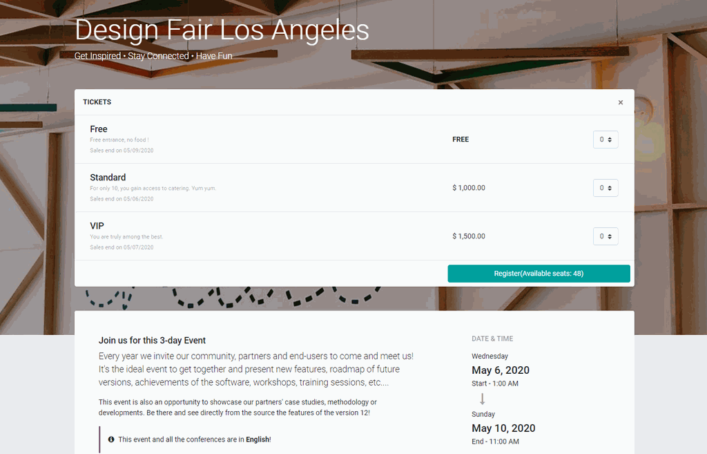 Sell tickets online