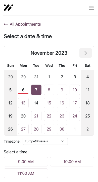 Appointments , at your customers fingertips