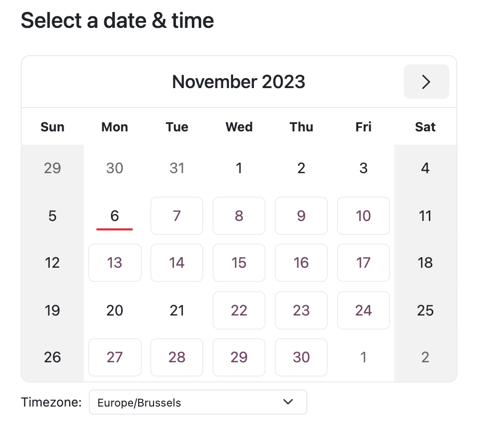 Set availabilities , get your link, and connect your calendar