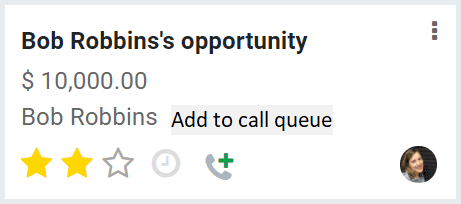 Create a call queue with one click in the CRM app to quickly organize your day