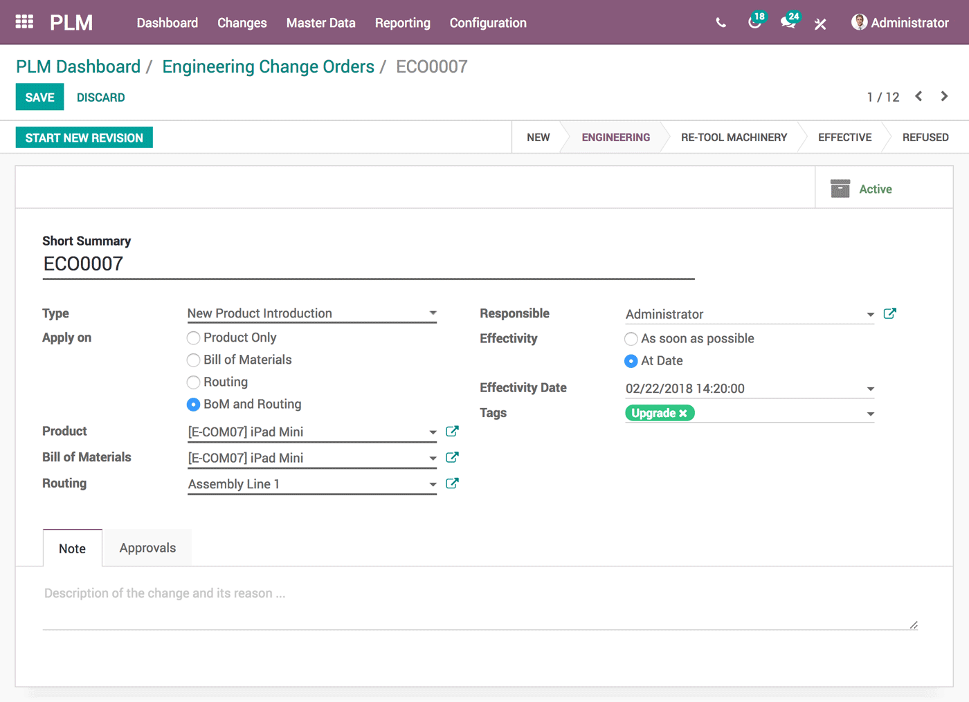 Manage engineering changes